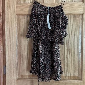 Black and red flowered romper